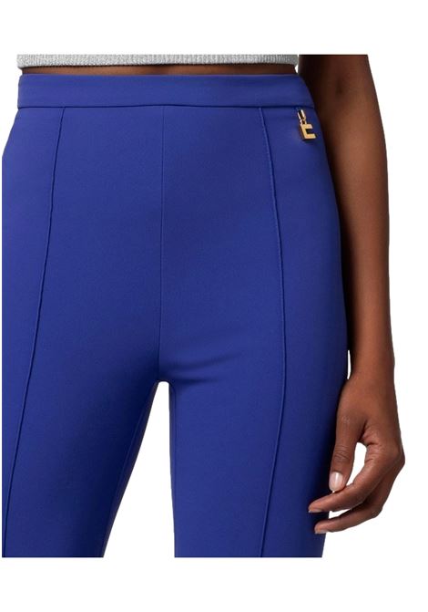 Pantalone palazzo in crêpe stretch con charms ELISABETTA FRANCHI | Pantaloni | PA02641E2828